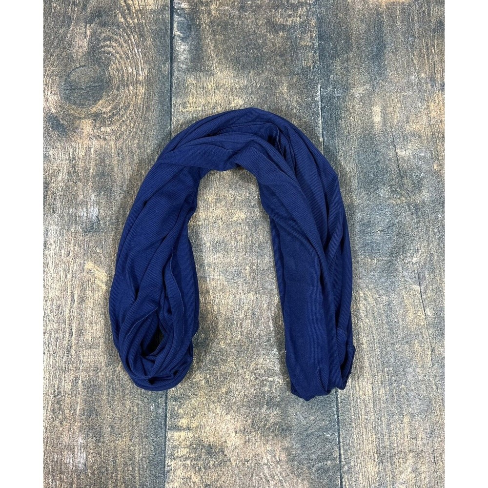 Peach Clothing Navy Blue Rubbed Knit Modal Infinity Scarf!